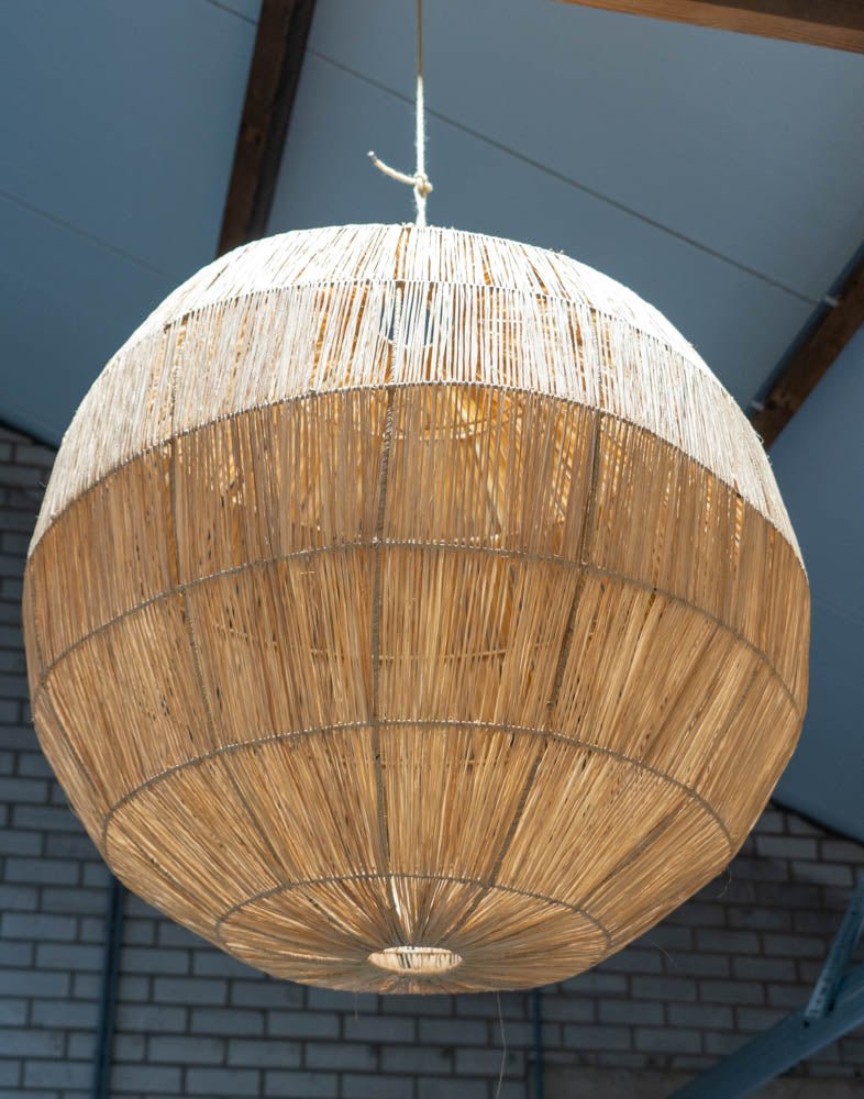 Hanglamp Raffia Bol in Ibiza-Bohemian Stijl