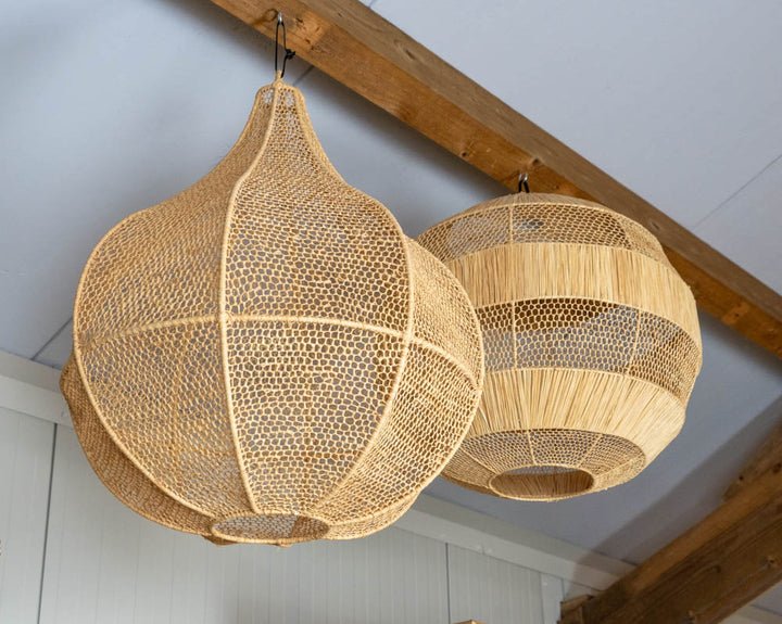 Hanglampen in Raffia - 3 Modellen