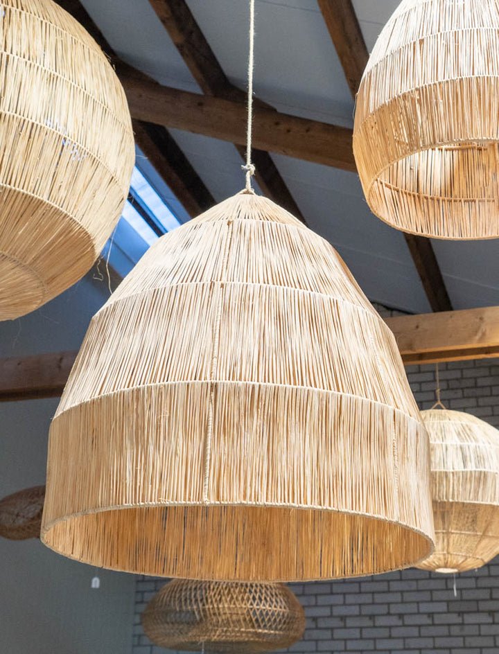 Hanglampen in Raffia - Ibiza-Bohemian Stijl